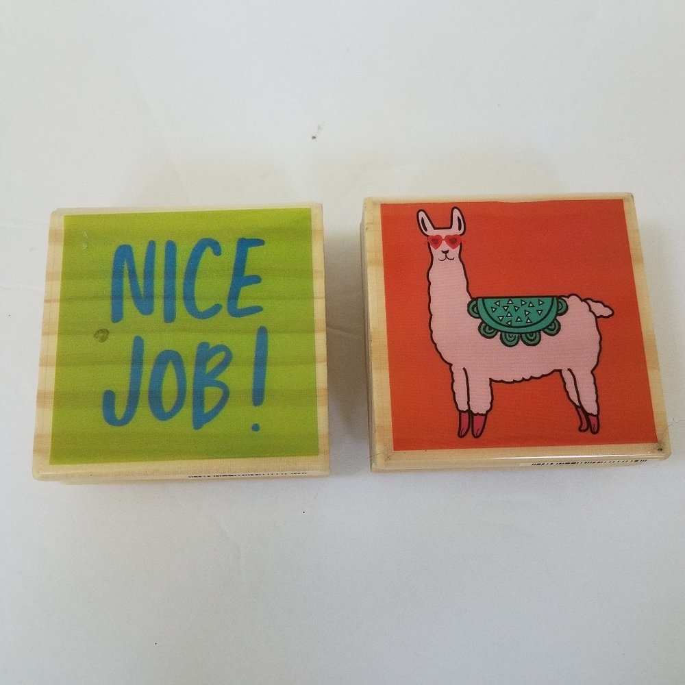 Hampton Art Stamps Llama and Nice Job New